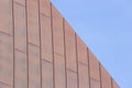 New lightweight roof in rectangular oxidized copper sheets fixed without screws Royalty Free Stock Photo