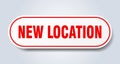 new location sign. rounded isolated button. white sticker Royalty Free Stock Photo