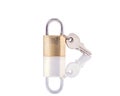 New lock with key. Studio shot isolated on white Royalty Free Stock Photo