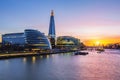 New London city hall at sunset Royalty Free Stock Photo