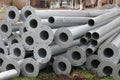 New long pipes with flanges Royalty Free Stock Photo