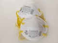 New 3M N95 Respirator Dust Masks Stacked on Display Against White Royalty Free Stock Photo