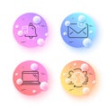 New mail, Alarm sound and Laptop minimal line icons. For web application, printing. Vector