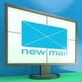 New Mail Envelope On Monitor Showing Received