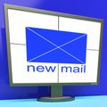 New Mail Envelope On Monitor Shows Mail Alert