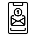 New mail inbox icon, outline style Royalty Free Stock Photo