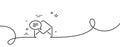 New Mail line icon. Message correspondence sign. Continuous line with curl. Vector Royalty Free Stock Photo