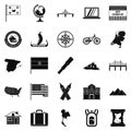 New map icons set, simple style Royalty Free Stock Photo