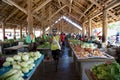 Tropical vegetables and fruits at market hall in Rabaul, Papua New Guinea