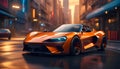 the new mclaren super car is parking in the street of town