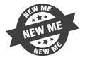 new me sign. round ribbon sticker. isolated tag Royalty Free Stock Photo