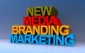 New media branding marketing on blue