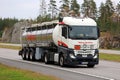New Mercedes-Benz Actros Semi Tanker on the Road Royalty Free Stock Photo