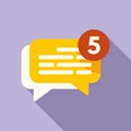 New message chat icon flat vector. Online group