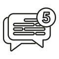 New message chat icon outline vector. Online group