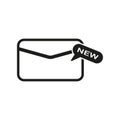 New message envelope icon. Email notification concept. Inbox fresh mail. Vector illustration. EPS 10. Royalty Free Stock Photo