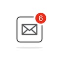 New message icon in flat style. Incoming inbox email vector illustration on isolated background. Bubble notification sign business