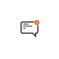 New message incoming icon, mobile application template, element design and website. vector illustration