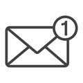 New message line icon, email and website Royalty Free Stock Photo