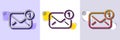 New message line icon. Mail envelope sign. Halftone dotted pattern. Vector
