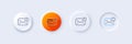 New message line icon. Mail envelope sign. Line icons. Vector