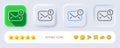 New message line icon. Mail envelope sign. Neumorphic buttons. Vector