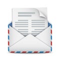 New message, mail or email icon. Opened envelope with letter. Vector illustration Royalty Free Stock Photo