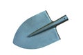 The new metal shovel is gray Royalty Free Stock Photo