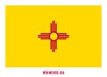 New Mexico Flag Vector Illustration on White Background. USA State Flag Royalty Free Stock Photo