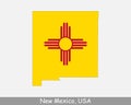 New Mexico Map Flag. Map of NM, USA with the state flag isolated on white background. United States, America, American, United Sta Royalty Free Stock Photo