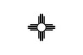 New Mexico NM State Flag. United States of America. Black and white EPS Vector File Royalty Free Stock Photo