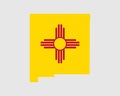 New Mexico Map Flag. Map of NM, USA with the state flag. Royalty Free Stock Photo