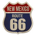 New Mexico, Route 66 vintage rusty metal sign