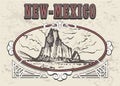 New-Mexico skyline hand drawn. New Mexico sketch style vector illustration