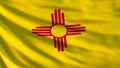 New Mexico state flag. 3d illustration Royalty Free Stock Photo