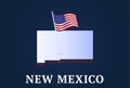 New mexico state Isometric map and USA national flag 3D isometric shape of us state Vector Illustration Royalty Free Stock Photo