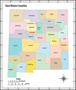 New mexico state outline administrative and political vector map in color