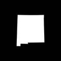 New Mexico State Outline Vector Minimalist White on Black Design Royalty Free Stock Photo