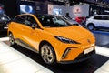 New MG MG4 electric vehicle showcased at the Brussels Autosalon European Motor Show. Brussels, Belgium - January 13, 2023
