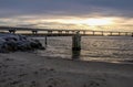 Sunset over Marc Basnight Bridge to Hatteras Island