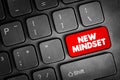 New mindset key on computer keyboard symbolizing innovation, change, transformation, creativity, growth, motivation, learning, Royalty Free Stock Photo