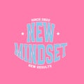 New mindset new result - 80s vintage college varsity typography slogan print for girl tee , t shirt or sweatshirt