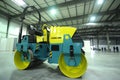 New model of road rollers Ammann parked on a stand