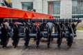 New modern agricultural disc harrow. Tillage equipment