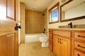 New modern beautiful bathroom in luxury home interior.