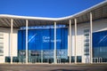 New modern building of the Main Olympic Media Center is now the venue for the Russian International Economic Forum. Entrance view