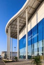 New modern building of the Main Olympic Media Center is now the venue for the Russian International Economic Forum. Vertical view