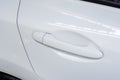 Car door handle white color,Close up Royalty Free Stock Photo