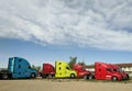 New modern conventional cab trucks Royalty Free Stock Photo