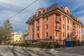 New modern elite apartment house in the historic district of Novaya Derevnya in St. Petersburg Royalty Free Stock Photo